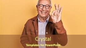  Presentation with hair - Theme enhanced with senior-man-with-grey-hair background and a tawny brown colored foreground