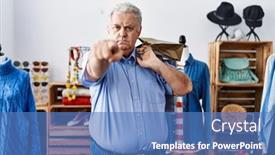  Presentation with hair - Slides consisting of senior-man-with-grey-hair background and a teal colored foreground