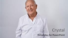  Presentation with hair - Presentation featuring senior-man-with-grey-hair background and a light gray colored foreground