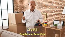  Presentation with hair - Slides with senior-man-with-grey-hair background and a tawny brown colored foreground