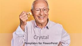  Presentation with hearing aid - Theme with senior-man-with-grey-hair background and a lemonade colored foreground