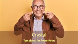  Presentation with hair - Slide set consisting of senior-man-with-grey-hair background and a tawny brown colored foreground