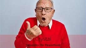  Presentation with hair - PPT layouts featuring senior-man-with-grey-hair background and a crimson colored foreground