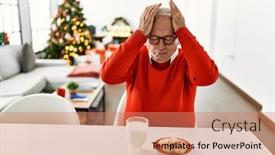  Presentation with cookies christmas - Slide set featuring senior-man-with-grey-hair background and a coral colored foreground