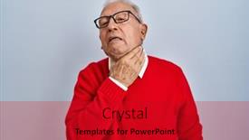  Presentation with infection - PPT theme featuring senior-man-with-grey-hair background and a crimson colored foreground
