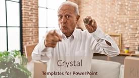  Presentation with hair - Slides with senior-man-with-grey-hair background and a  colored foreground