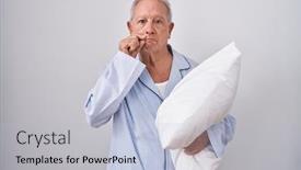  Presentation with lips mouth - PPT theme with senior-man-with-grey-hair background and a light blue colored foreground