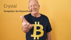  Presentation with acceptance - Presentation theme having senior-man-with-grey-hair background and a yellow colored foreground