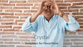  Presentation with hair - Slides having senior-man-with-grey-hair background and a light blue colored foreground