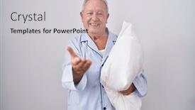  Presentation with acceptance - PPT layouts consisting of senior-man-with-grey-hair background and a  colored foreground