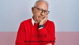  Presentation with depression - PPT theme consisting of senior-man-with-grey-hair background and a crimson colored foreground