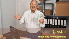  Presentation with achievement - Theme enhanced with senior-man-with-grey-hair background and a  colored foreground