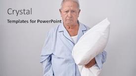  Presentation with crying - Presentation theme with senior-man-with-grey-hair background and a light gray colored foreground