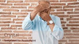  Presentation with emotion - Slides enhanced with senior-man-with-grey-hair background and a soft green colored foreground