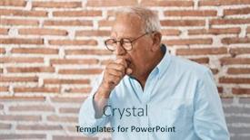  Presentation with hair care - Slide deck consisting of senior-man-with-grey-hair background and a light blue colored foreground