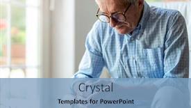  Presentation with knee pain - Audience pleasing presentation design consisting of senior-man-with-knee-pain backdrop and a light blue colored foreground