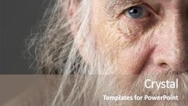  Presentation with beard - Slides having senior man with long beard background and a coral colored foreground