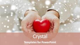  Presentation with heart love - Colorful presentation theme enhanced with senior man with red heart backdrop and a coral colored foreground