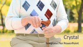  Presentation with outdoors - Colorful slides enhanced with senior man with walking stick backdrop and a lemonade colored foreground