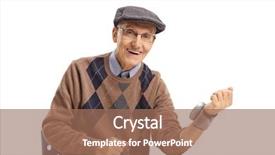  Presentation with blood pressure - Amazing slide set having senior man with wrist blood backdrop and a coral colored foreground