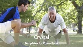  Presentation with man on train - Theme enhanced with senior man working with personal background and a  colored foreground