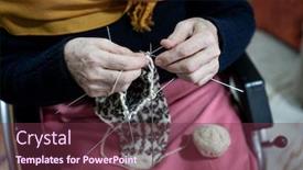  Presentation with muslim women - Beautiful presentation design featuring senior-muslim-women-in-wheelchair backdrop and a tawny brown colored foreground