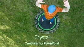  Presentation with senior fitness - PPT theme consisting of senior-overweight-male-exercising background and a tawny brown colored foreground