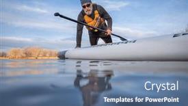  Presentation with colorado - PPT theme consisting of senior-paddler-and-his-paddleboard background and a ocean colored foreground