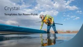  Presentation with colorado - PPT theme with senior-paddler-and-his-paddleboard background and a  colored foreground