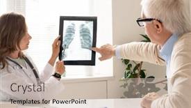  Presentation with lungs - Presentation having senior-patient-and-young-female background and a soft green colored foreground