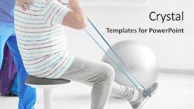  Presentation with physiotherapist - Amazing PPT layouts having senior patient in modern clinic backdrop and a  colored foreground