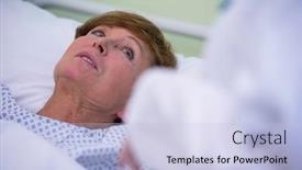  Presentation with hospital bed - PPT theme enhanced with senior patient lying background and a light blue colored foreground