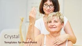  Presentation with alternative - Colorful slide set enhanced with senior-patient-receives-physiotherapy backdrop and a lemonade colored foreground