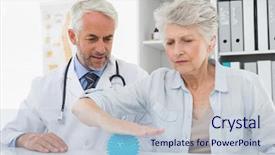  Presentation with doctor office - Audience pleasing presentation consisting of senior patient using stress buster backdrop and a  colored foreground