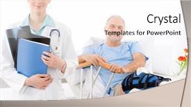  Presentation with female hospital patient - Slides enhanced with senior patient with broken leg background and a white colored foreground