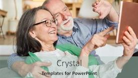  Presentation with pensioner - Presentation enhanced with senior-pensioner-couple-having-fun background and a mint green colored foreground