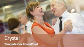  Presentation with dance - Theme enhanced with senior people attending dance class background and a coral colored foreground