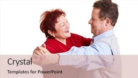  Presentation with waltz - PPT theme featuring senior people dancing a waltz background and a  colored foreground