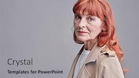  Presentation with red grey - Presentation design consisting of senior-people-fashion-and-beauty background and a light gray colored foreground