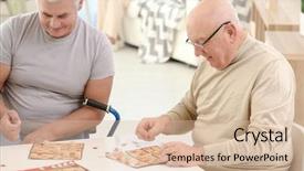  Presentation with people disabilities - Colorful slide deck enhanced with senior people playing lotto backdrop and a lemonade colored foreground