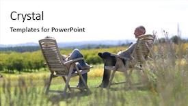  Presentation with discrimination of people disability - Presentation theme having senior people relaxing in long background and a white colored foreground