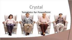  Presentation with people - PPT theme consisting of senior-people-sitting-in-armchairs background and a white colored foreground