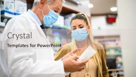  Presentation with pharmacist - Colorful PPT theme enhanced with senior-pharmacist-dealing backdrop and a lemonade colored foreground