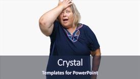  Presentation with memory - Slide set with senior plus size caucasian woman background and a  colored foreground