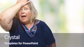  Presentation with plus size fashion model - Theme featuring senior plus size caucasian woman background and a  colored foreground