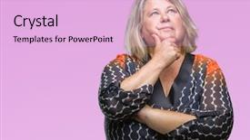  Presentation with plus size fashion model - Audience pleasing theme consisting of senior plus size caucasian woman backdrop and a lavender colored foreground