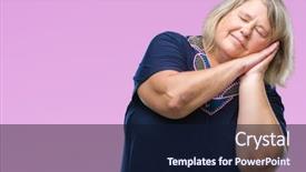  Presentation with closed - Amazing presentation theme having senior plus size caucasian woman backdrop and a  colored foreground