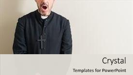  Presentation with religion - Audience pleasing presentation consisting of senior priest religion man scared backdrop and a sky blue colored foreground