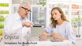  Presentation with senior worker - Colorful theme enhanced with senior-professional-worker-of-contemporary backdrop and a soft green colored foreground