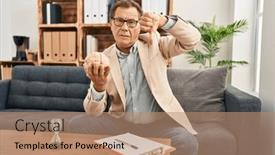  Presentation with psychiatrist - Slides enhanced with senior-psychiatrist-man-working background and a  colored foreground